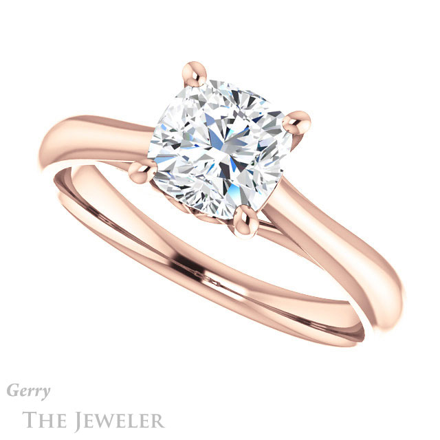 Cushion Cut Forever One Moissanite Engagement Ring #GTJ1042-cushion-fo-r 5 Cushion Cut Forever One Moissanite Engagement Ring #GTJ1042-cushion-fo-r
