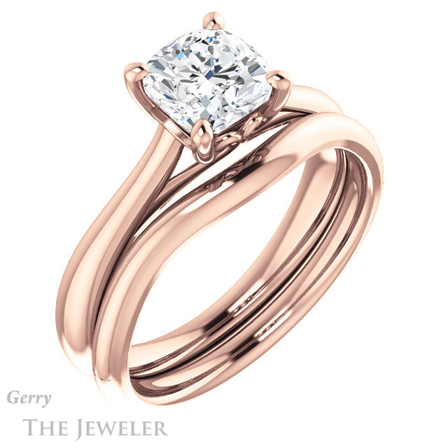 Cushion Cut Forever One Moissanite Engagement Ring #GTJ1042-cushion-fo-r 6 Cushion Cut Forever One Moissanite Engagement Ring #GTJ1042-cushion-fo-r