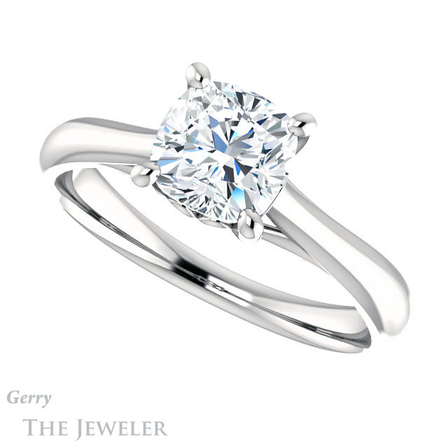 Cushion Cut Forever One Moissanite Engagement Ring #GTJ1042-cushion-fo-w 5 Cushion Cut Forever One Moissanite Engagement Ring #GTJ1042-cushion-fo-w