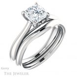 Cushion Cut Forever One Moissanite Engagement Ring #GTJ1042-cushion-fo-w 6 Cushion Cut Forever One Moissanite Engagement Ring #GTJ1042-cushion-fo-w