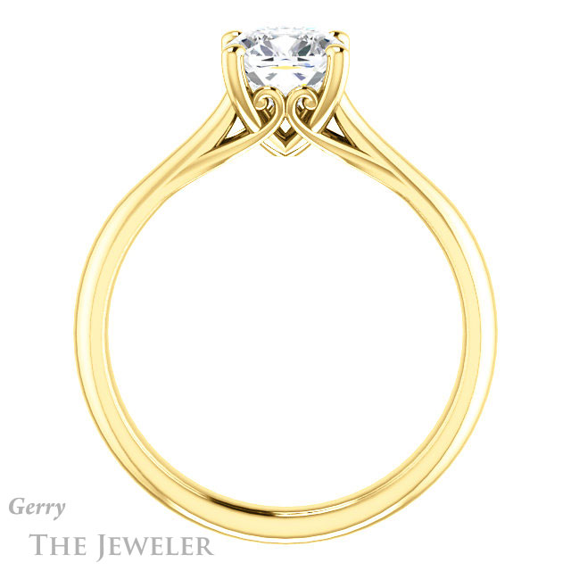 Cushion Cut Forever One Moissanite Engagement Ring #GTJ1042-cushion-fo-y