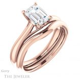 Emerald Cut Forever Brilliant Moissanite Engagement Ring #GTJ1042-emerald-fb-r
