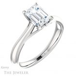 Emerald Cut Forever One Moissanite Engagement Ring #GTJ1042-emerald-fb-w 4 Emerald Cut Forever Brilliant Moissanite Engagement Ring #GTJ1042-emerald-fb-w