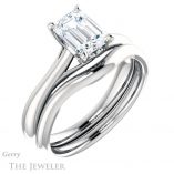 Emerald Cut Forever One Moissanite Engagement Ring #GTJ1042-emerald-fb-w 6 Emerald Cut Forever Brilliant Moissanite Engagement Ring #GTJ1042-emerald-fb-w