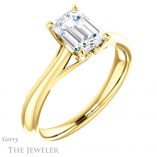 Emerald Cut Forever Brilliant Moissanite Engagement Ring #GTJ1042-emerald-fb-y
