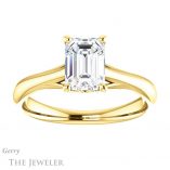 Emerald Cut Forever Brilliant Moissanite Engagement Ring #GTJ1042-emerald-fb-y