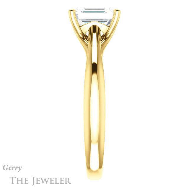 Emerald Cut Forever Brilliant Moissanite Engagement Ring #GTJ1042-emerald-fb-y