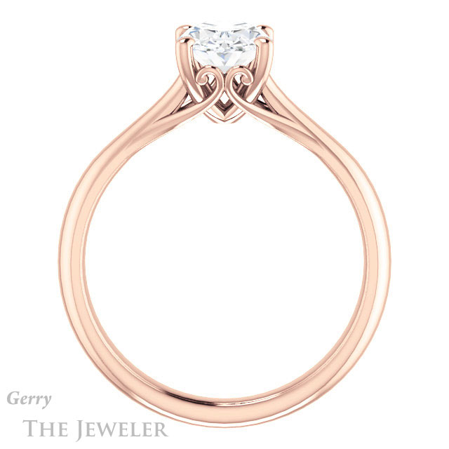 Oval Shaped Forever One Moissanite Engagement Ring #GTJ1042-oval-fo-r