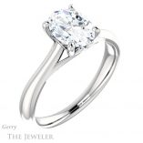 Oval Shaped Forever One Moissanite Engagement Ring #GTJ1042-oval-fo-w 4 Oval Shaped Forever One Moissanite Engagement Ring #GTJ1042-oval-fo-w