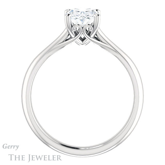 Oval Shaped Forever One Moissanite Engagement Ring #GTJ1042-oval-fo-w 2 Oval Shaped Forever One Moissanite Engagement Ring #GTJ1042-oval-fo-w