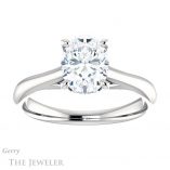 Oval Shaped Forever One Moissanite Engagement Ring #GTJ1042-oval-fo-w 1 Oval Shaped Forever One Moissanite Engagement Ring #GTJ1042-oval-fo-w