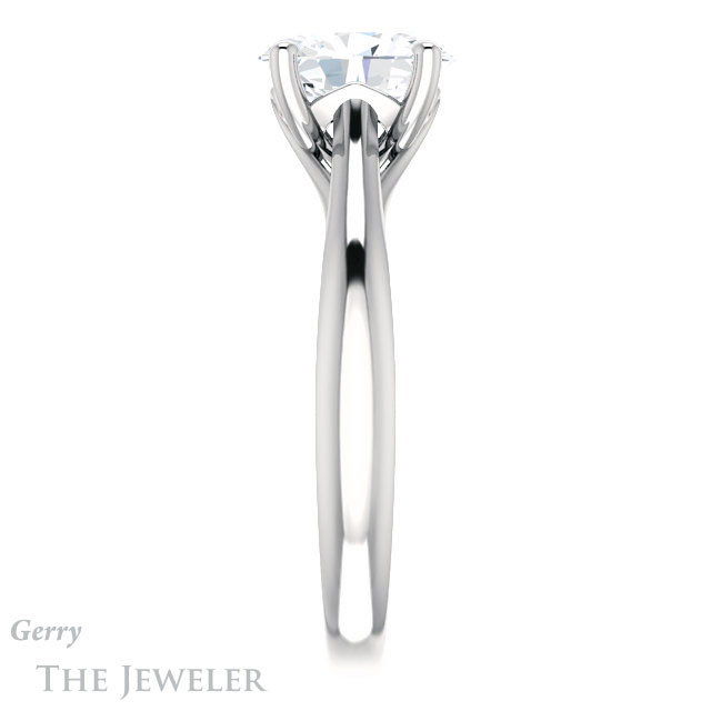 Oval Shaped Forever One Moissanite Engagement Ring #GTJ1042-oval-fo-w 3 Oval Shaped Forever One Moissanite Engagement Ring #GTJ1042-oval-fo-w