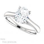 Oval Shaped Forever One Moissanite Engagement Ring #GTJ1042-oval-fo-w 5 Oval Shaped Forever One Moissanite Engagement Ring #GTJ1042-oval-fo-w