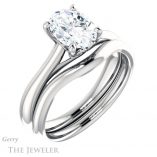 Oval Shaped Forever One Moissanite Engagement Ring #GTJ1042-oval-fo-w 6 Oval Shaped Forever One Moissanite Engagement Ring #GTJ1042-oval-fo-w