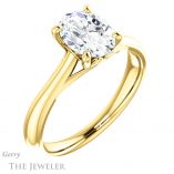 Oval Shaped Forever One Moissanite Engagement Ring #GTJ1042-oval-fo-y