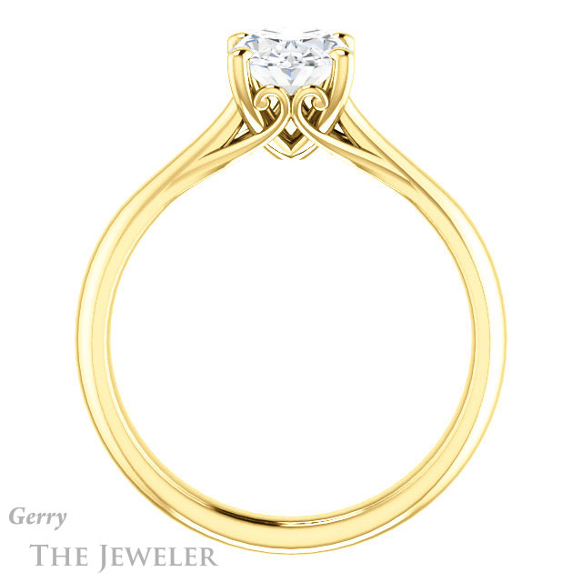 Oval Shaped Forever One Moissanite Engagement Ring #GTJ1042-oval-fo-y