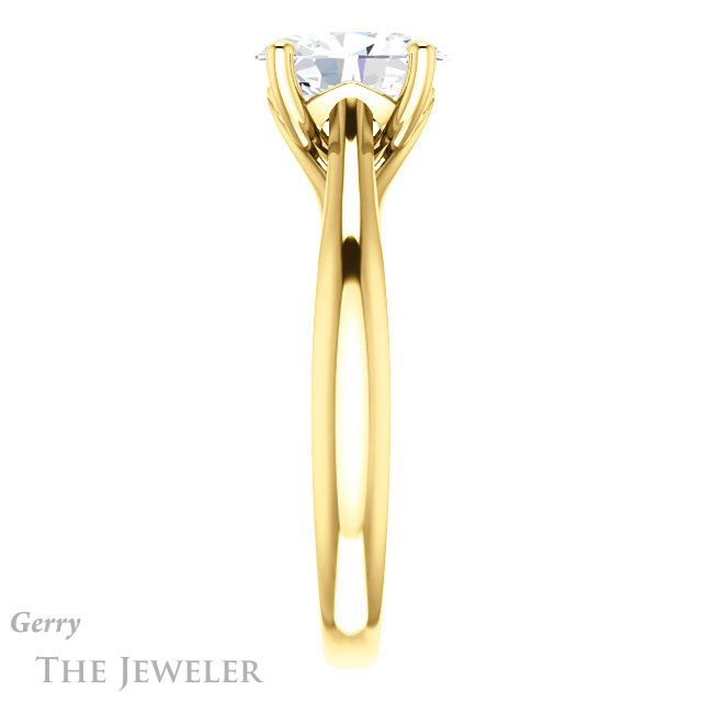 Oval Shaped Forever One Moissanite Engagement Ring #GTJ1042-oval-fo-y
