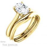 Oval Shaped Forever One Moissanite Engagement Ring #GTJ1042-oval-fo-y
