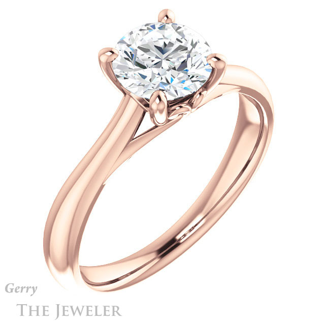 Round Cut Forever One Moissanite Engagement Ring #GTJ1042-round-fo-r 4 Round Cut Forever One Moissanite Engagement Ring #GTJ1042-round-fo-r
