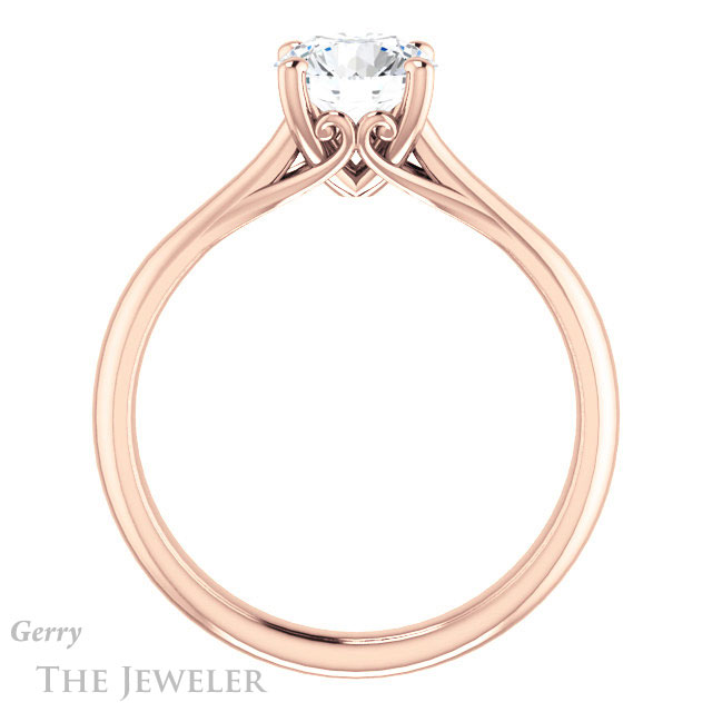 Round Cut Forever One Moissanite Engagement Ring #GTJ1042-round-fo-r 2 Round Cut Forever One Moissanite Engagement Ring #GTJ1042-round-fo-r