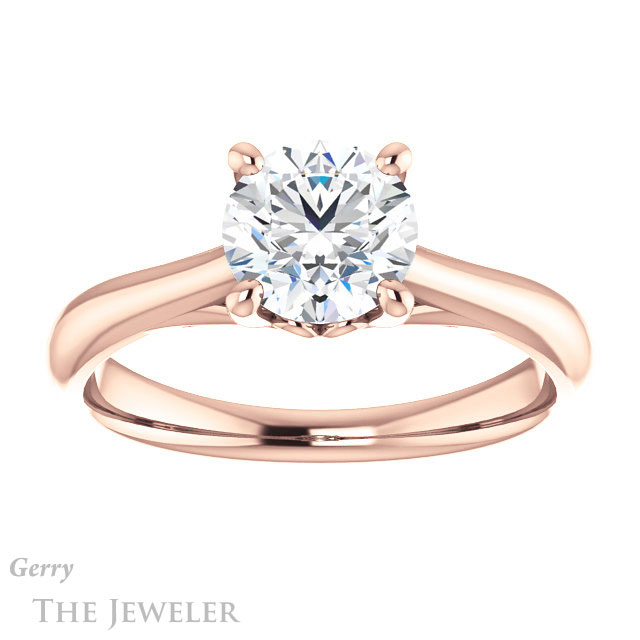 Round Cut Forever One Moissanite Engagement Ring #GTJ1042-round-fo-r 1 Round Cut Forever One Moissanite Engagement Ring #GTJ1042-round-fo-r