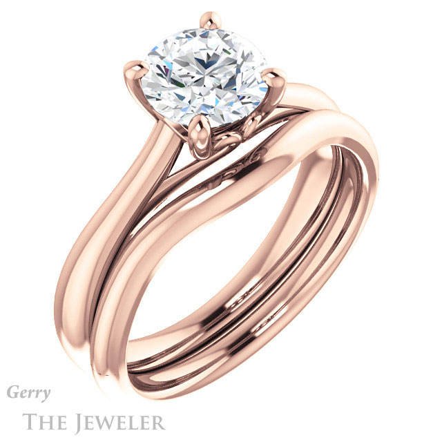 Round Cut Forever One Moissanite Engagement Ring #GTJ1042-round-fo-r 6 Round Cut Forever One Moissanite Engagement Ring #GTJ1042-round-fo-r