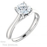 Round Cut Forever One Moissanite Engagement Ring #GTJ1042-round-fo-w 4 Round Cut Forever One Moissanite Engagement Ring #GTJ1042-round-fo-w
