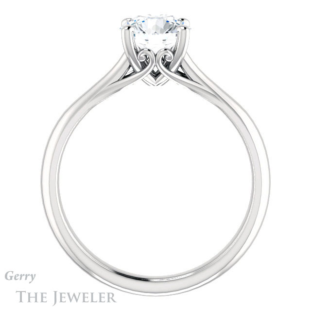 Round Cut Forever One Moissanite Engagement Ring #GTJ1042-round-fo-w 2 Round Cut Forever One Moissanite Engagement Ring #GTJ1042-round-fo-w