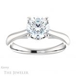 Round Cut Forever One Moissanite Engagement Ring #GTJ1042-round-fo-w 1 Round Cut Forever One Moissanite Engagement Ring #GTJ1042-round-fo-w