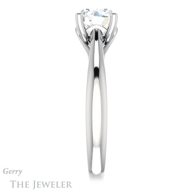 Round Cut Forever One Moissanite Engagement Ring #GTJ1042-round-fo-w 3 Round Cut Forever One Moissanite Engagement Ring #GTJ1042-round-fo-w