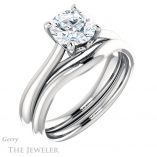 Round Cut Forever One Moissanite Engagement Ring #GTJ1042-round-fo-w 6 Round Cut Forever One Moissanite Engagement Ring #GTJ1042-round-fo-w