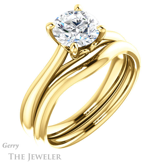 Round Cut Forever One Moissanite Engagement Ring #GTJ1042-round-fo-y 6 Round Cut Forever One Moissanite Engagement Ring #GTJ1042-round-fo-y
