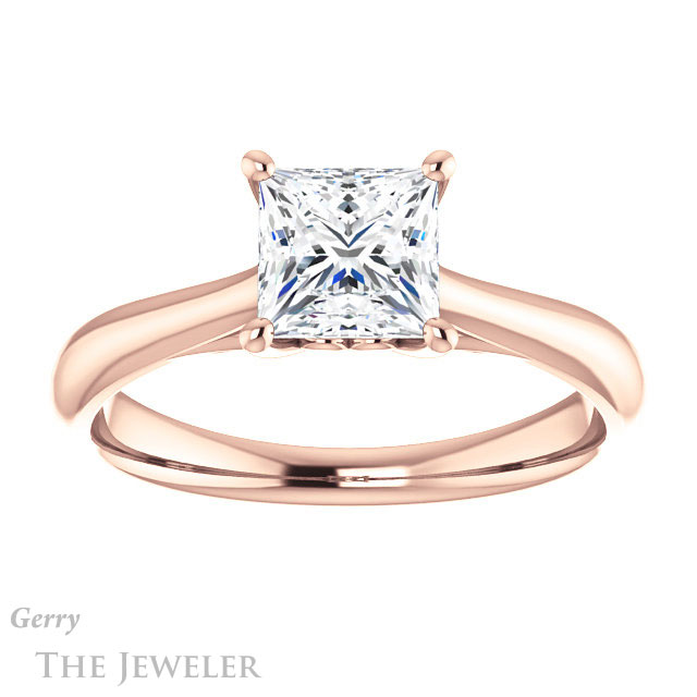 Princess Cut Forever One Moissanite Engagement Ring #GTJ1042-square-fo-r