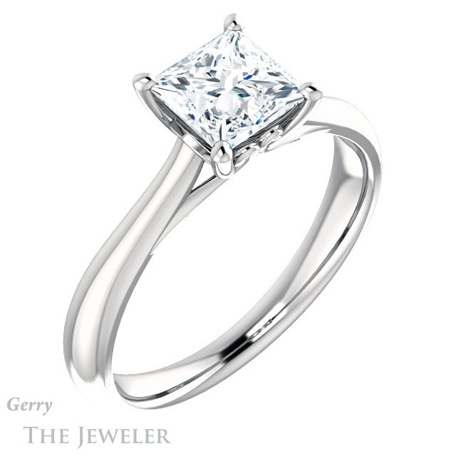 Princess Cut Forever One Moissanite Engagement Ring #GTJ1042-square-fo-w 4 Princess Cut Forever One Moissanite Engagement Ring #GTJ1042-square-fo-w