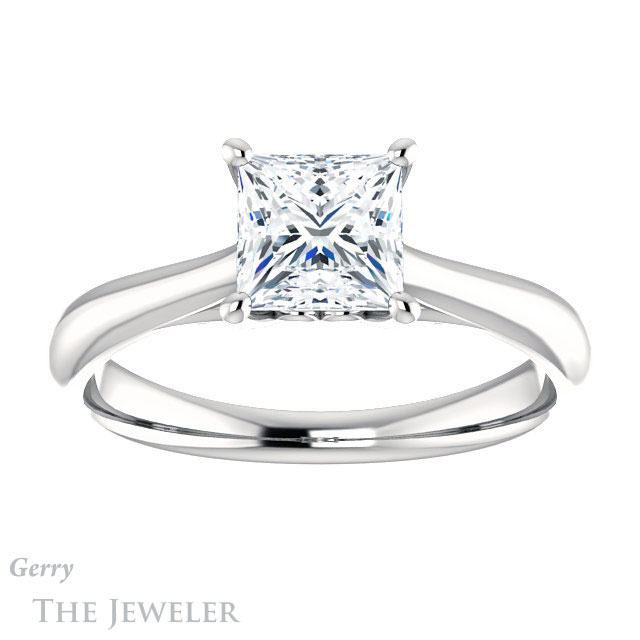 Princess Cut Forever One Moissanite Engagement Ring #GTJ1042-square-fo-w 1 Princess Cut Forever One Moissanite Engagement Ring #GTJ1042-square-fo-w
