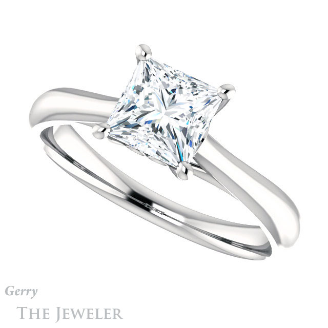 Princess Cut Forever One Moissanite Engagement Ring #GTJ1042-square-fo-w 5 Princess Cut Forever One Moissanite Engagement Ring #GTJ1042-square-fo-w