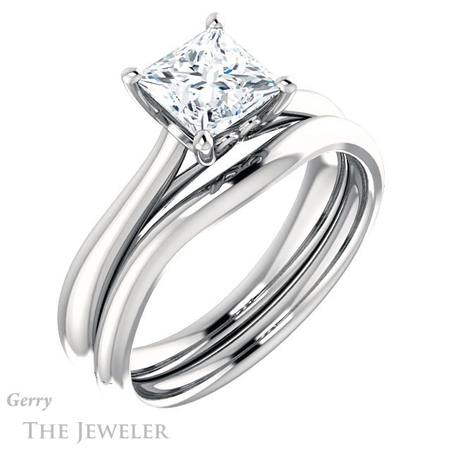 Princess Cut Forever One Moissanite Engagement Ring #GTJ1042-square-fo-w 6 Princess Cut Forever One Moissanite Engagement Ring #GTJ1042-square-fo-w