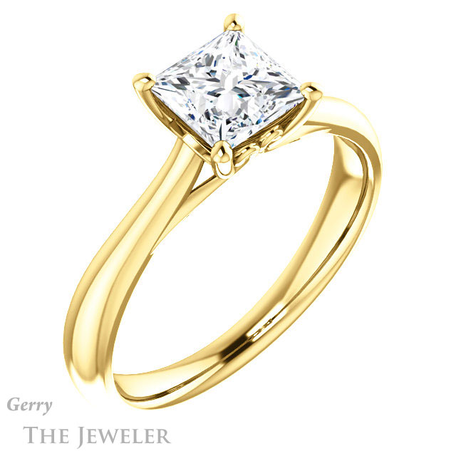 Princess Cut Forever One Moissanite Engagement Ring #GTJ1042-square-fo-y 4 Princess Cut Forever One Moissanite Engagement Ring #GTJ1042-square-fo-y