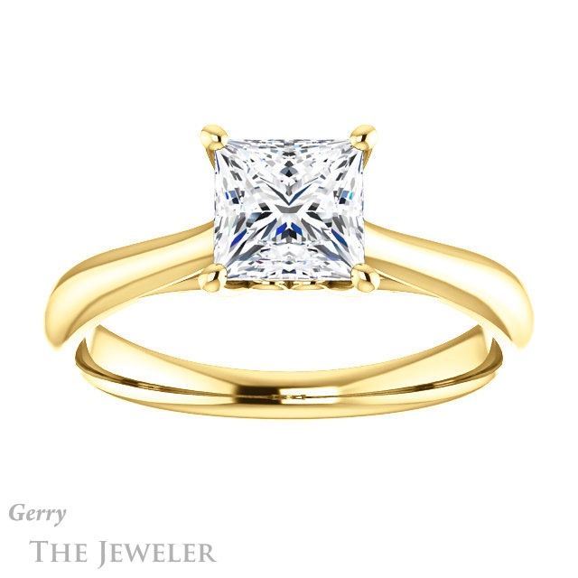 Princess Cut Forever One Moissanite Engagement Ring #GTJ1042-square-fo-y 1 Princess Cut Forever One Moissanite Engagement Ring #GTJ1042-square-fo-y