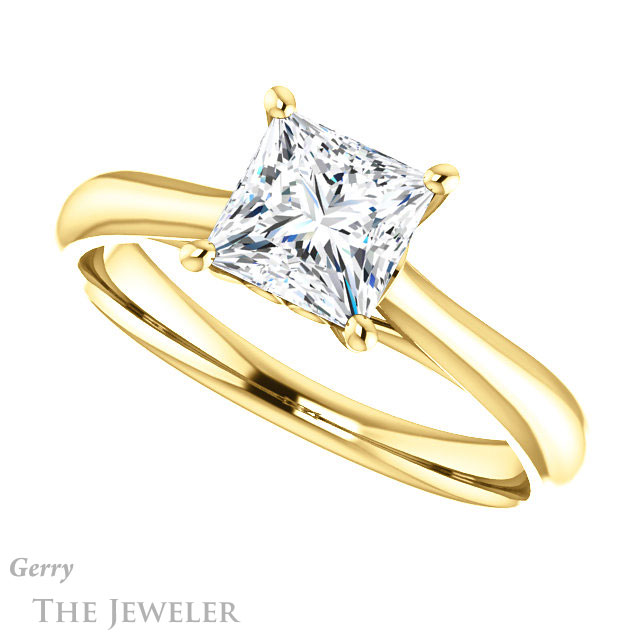 Princess Cut Forever One Moissanite Engagement Ring #GTJ1042-square-fo-y 5 Princess Cut Forever One Moissanite Engagement Ring #GTJ1042-square-fo-y