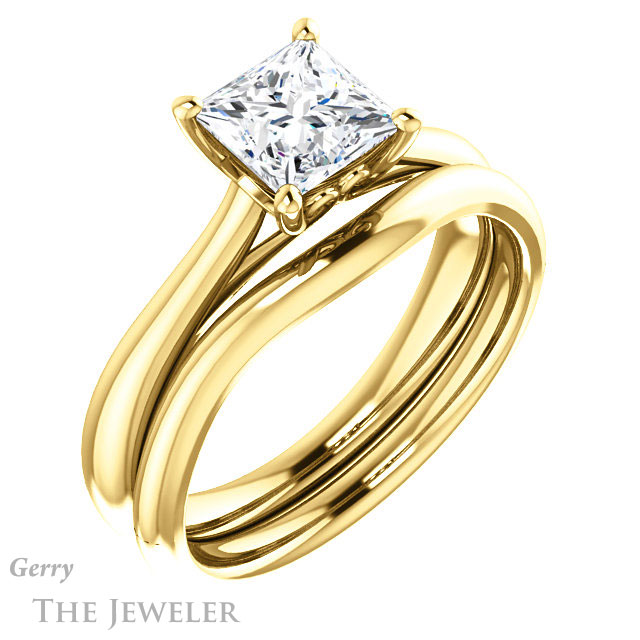 Princess Cut Forever One Moissanite Engagement Ring #GTJ1042-square-fo-y 6 Princess Cut Forever One Moissanite Engagement Ring #GTJ1042-square-fo-y