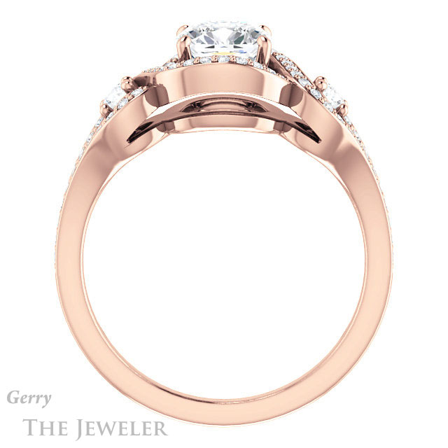 Cushion Cut Forever One Moissanite Engagement Ring #GTJ1044-cushion-fo-r