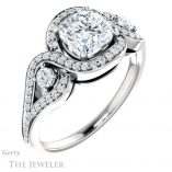Cushion Cut Forever One Moissanite Engagement Ring #GTJ1044-cushion-fo-w