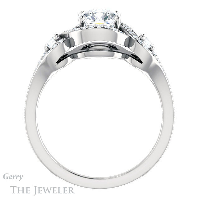 Cushion Cut Forever One Moissanite Engagement Ring #GTJ1044-cushion-fo-w