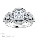 Cushion Cut Forever One Moissanite Engagement Ring #GTJ1044-cushion-fo-w