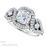 Cushion Cut Forever One Moissanite Engagement Ring #GTJ1044-cushion-fo-w