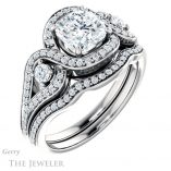 Cushion Cut Forever One Moissanite Engagement Ring #GTJ1044-cushion-fo-w