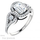 Emerald Cut Forever Brilliant Moissanite Engagement Ring #GTJ1044-emerald-fb-w