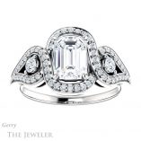 Emerald Cut Forever Brilliant Moissanite Engagement Ring #GTJ1044-emerald-fb-w