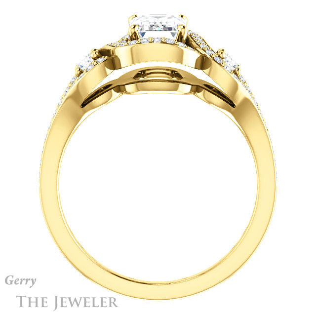Emerald Cut Forever Brilliant Moissanite Engagement Ring #GTJ1044-emerald-fb-y